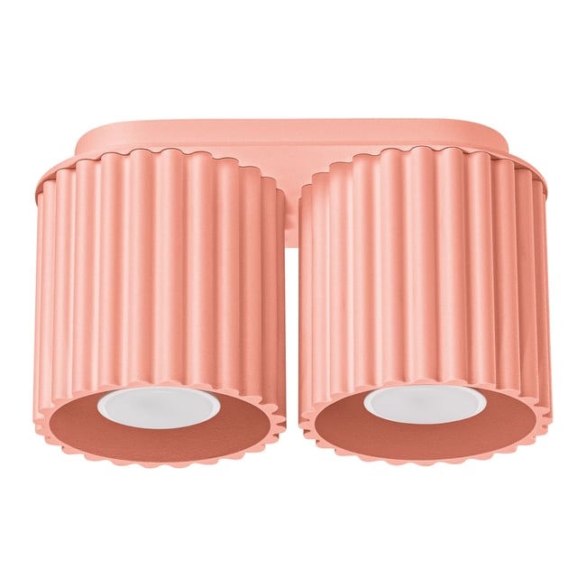 Plafonnier Aluminium Pêche GU10 2 Aura Couleur rose <span itemprop=