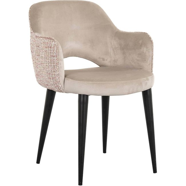 Chaise en velours modèle Stoelen Couleur beige rosé <span itemprop=