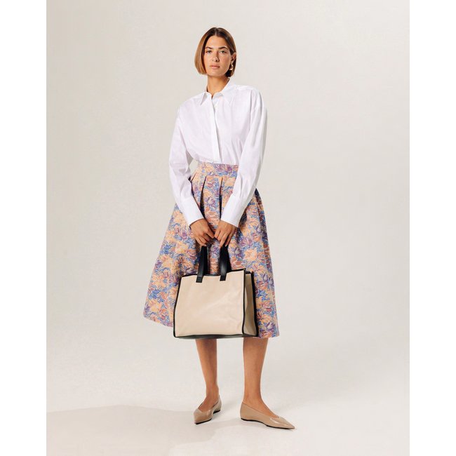Jupe jacquard multicolore <span itemprop=