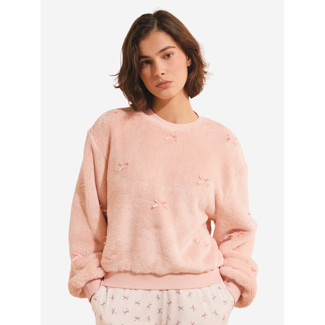 Sweatshirt avec noeuds BRUNO rose poudre <span itemprop=