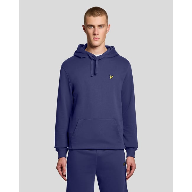 Sweat à capuche en coton loopback bleu intense marine <span itemprop=