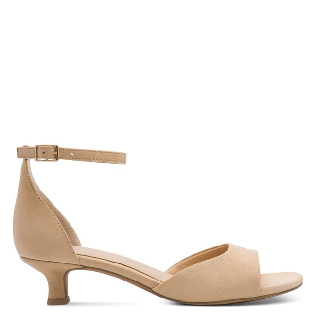 Sandale à talon en boucle beige ivoire amande blanche <span itemprop=