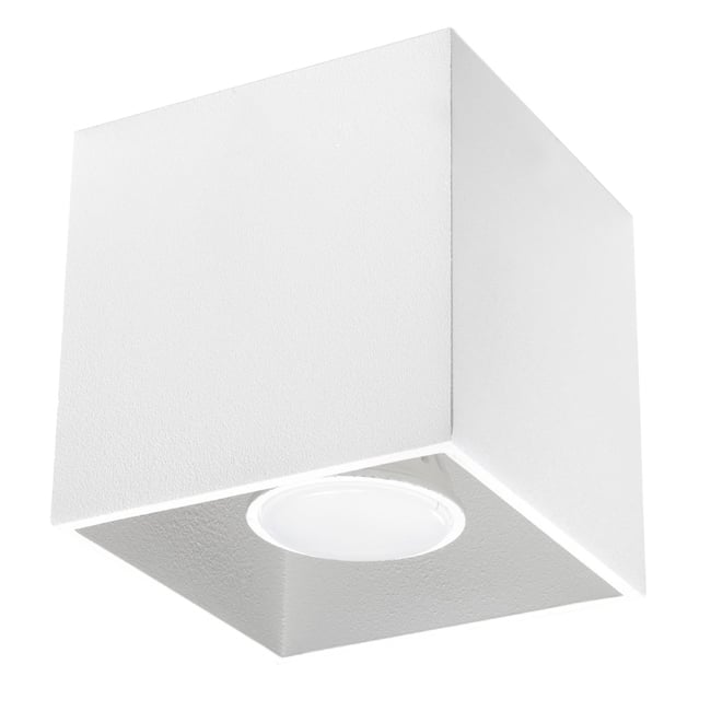 Plafonnier Aluminium Blanc GU10 1 Quad Couleur blanc <span itemprop=