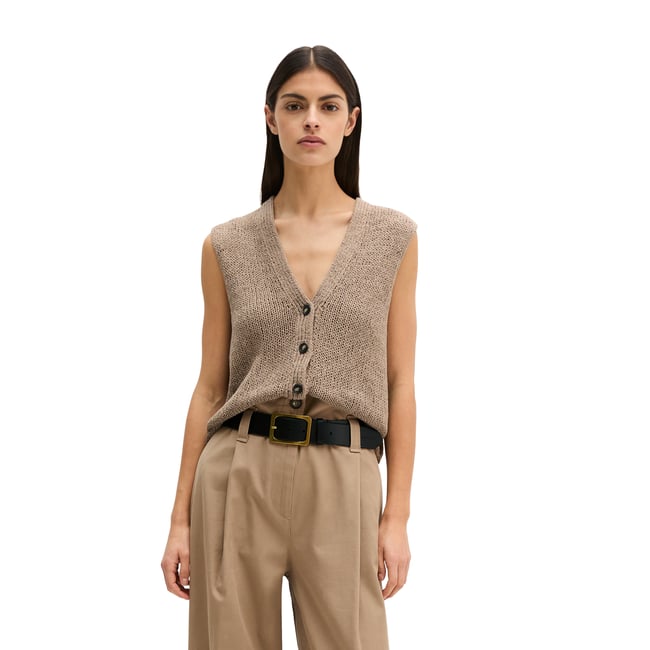 Cardigan sans manches slim en fil à bandelettes - MARC O'POLO