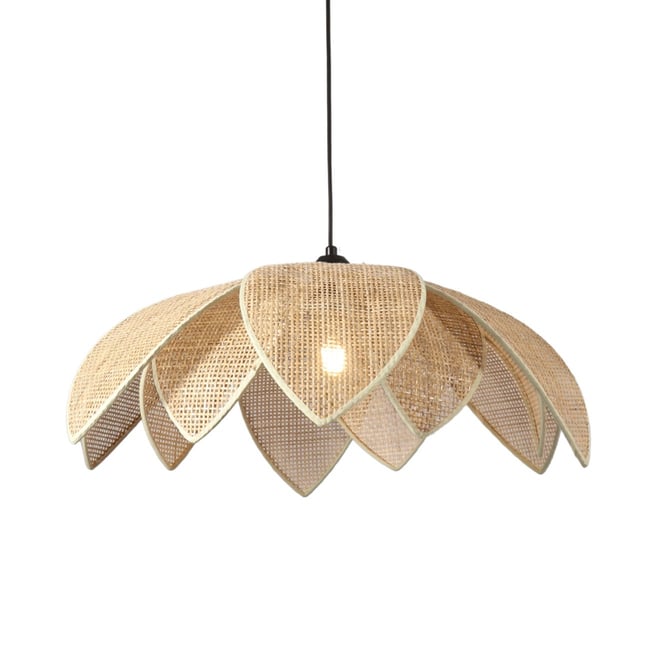 Suspension en rotin tressé - OBLIA Couleur beige <span itemprop=