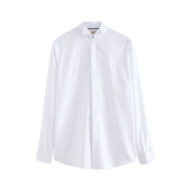 Chemise égyptien à col cassé blanc <span itemprop=