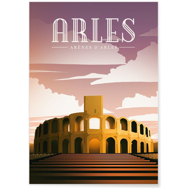 Affiche ville Arles Couleur blanc <span itemprop=