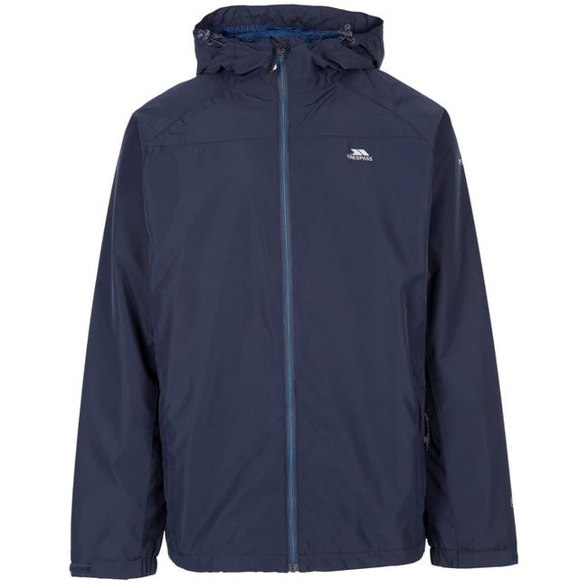 Veste imperméable à capuche motif/style logo TARRANT bleu marine <span itemprop=