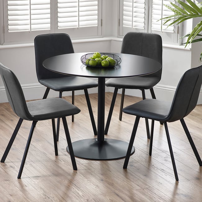 Laurence Leather Chairs (Set of 2), black, SO'HOME