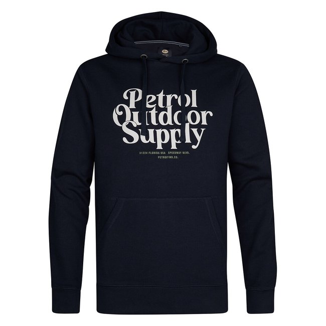 Logo Print Hoodie, navy blue, PETROL INDUSTRIES