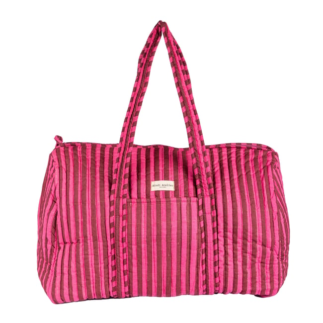 Sac weekend en coton matelassé Stripes - BINDI ATELIER
