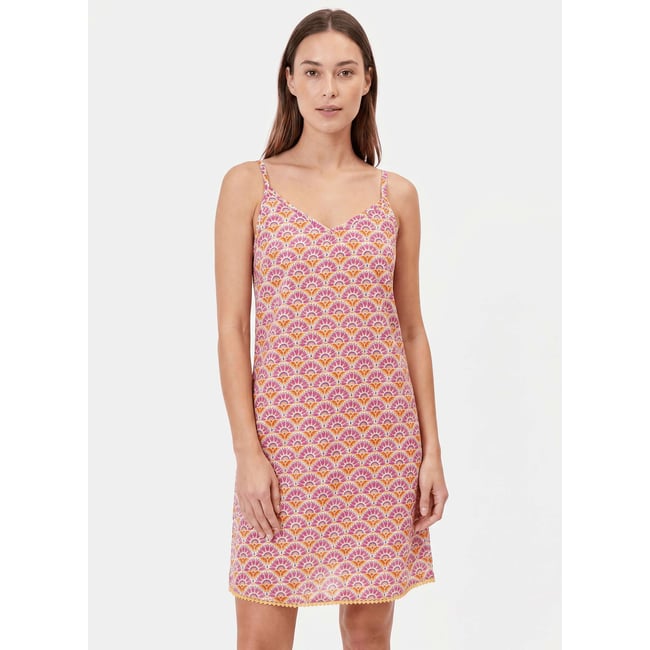 Robe voile de coton bio fines bretelles IONA rose atlacoya iona <span itemprop=
