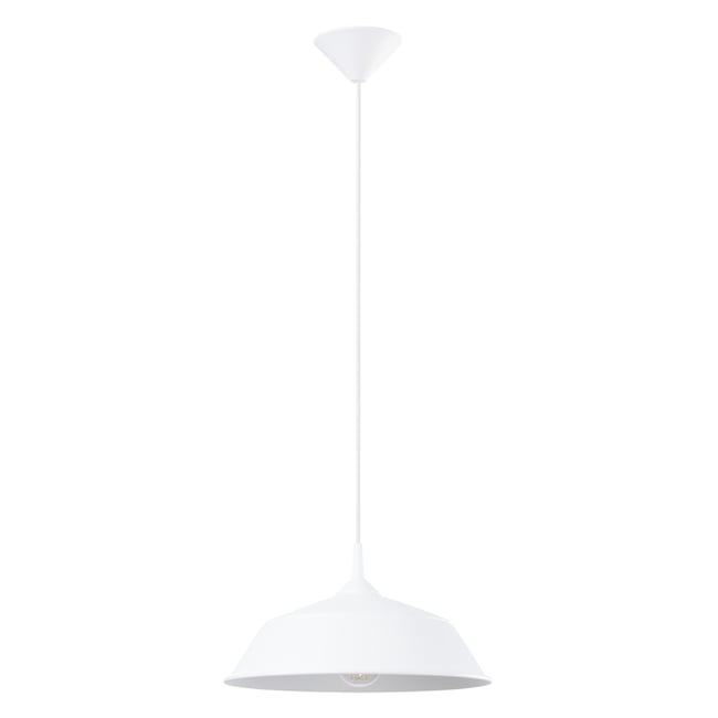 Suspension Acier Blanc E27 1 Frika Couleur blanc <span itemprop=