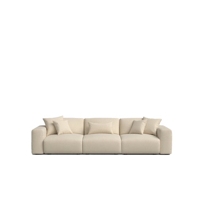 Canapé beige 333x102 cm - ENZO Couleur beige <span itemprop=