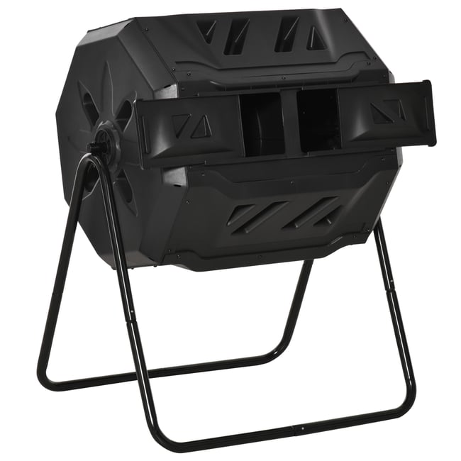 Composteur d'extérieur Plastique PP Noir - OUTSUNNY