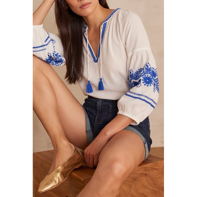 Chemise SIRENE en coton blanc <span itemprop=