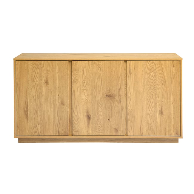 Buffet scandinave finition bois clair chêne 3 portes L140 cm MILLOR - MILIBOO