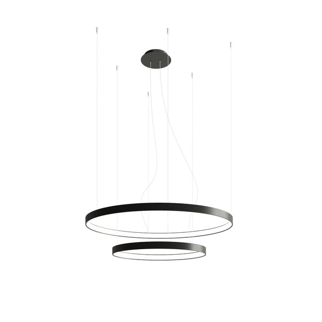 Lustre Aluminium Noir LED 2 Rio Couleur noir <span itemprop=
