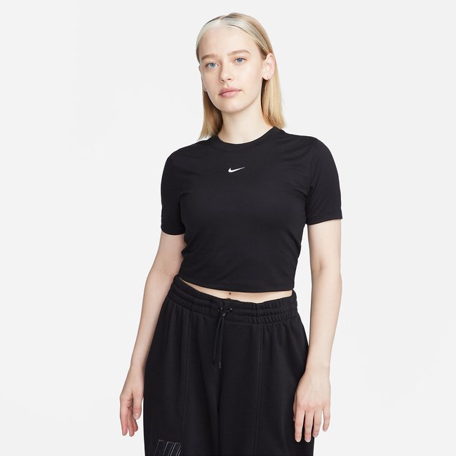T-shirt Essential slim crop noir <span itemprop=