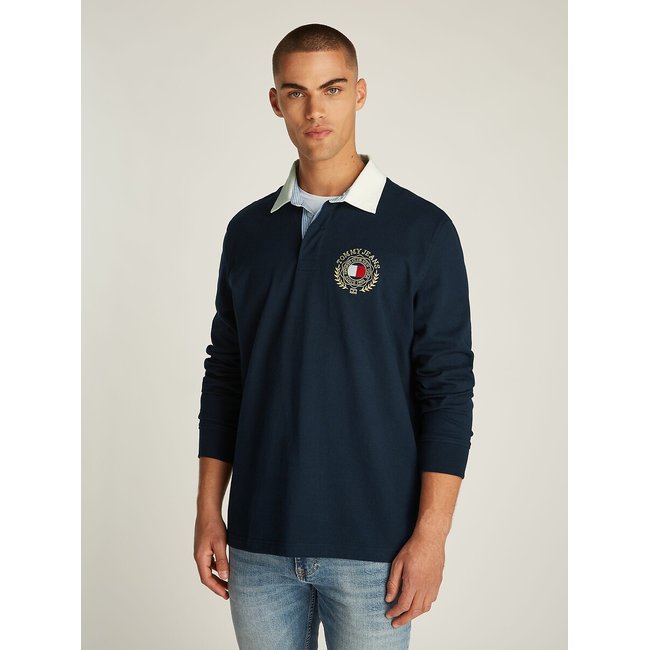 Polo rugby à logo bleu foncé <span itemprop=