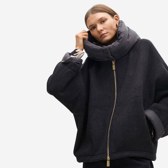 Veste d'hiver matelassée en laine à col volumineux - LOLA CASADEMUNT