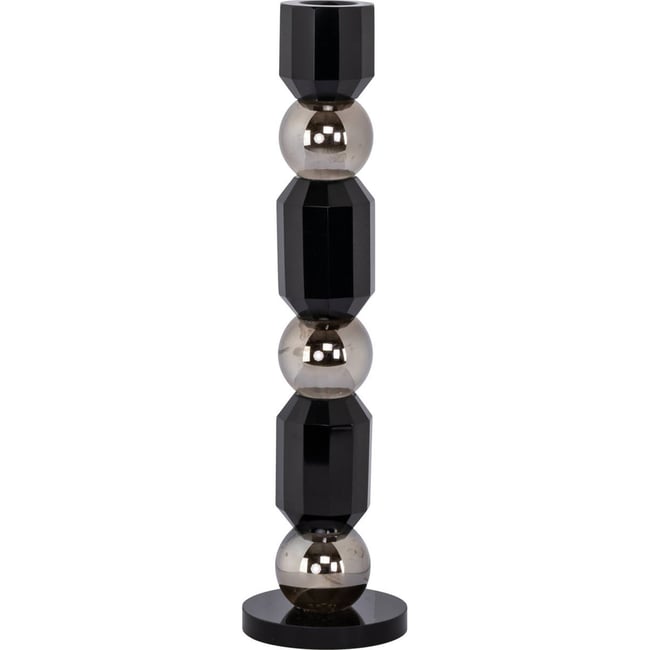 Bougeoir en cristal sculptural Couleur noir fumé <span itemprop=