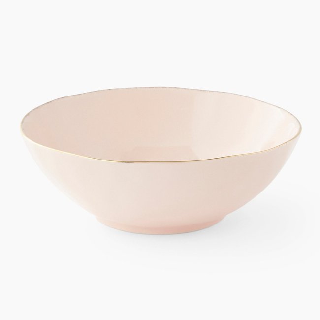 Saladier finition liserée, 23cm, céramique Couleur rose <span itemprop=