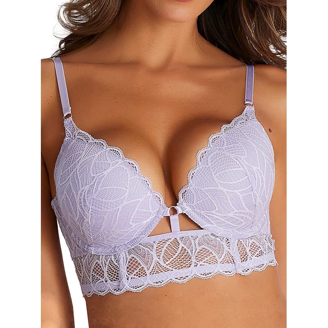 Soutien-gorge bustier push-up Alicia violet <span itemprop=