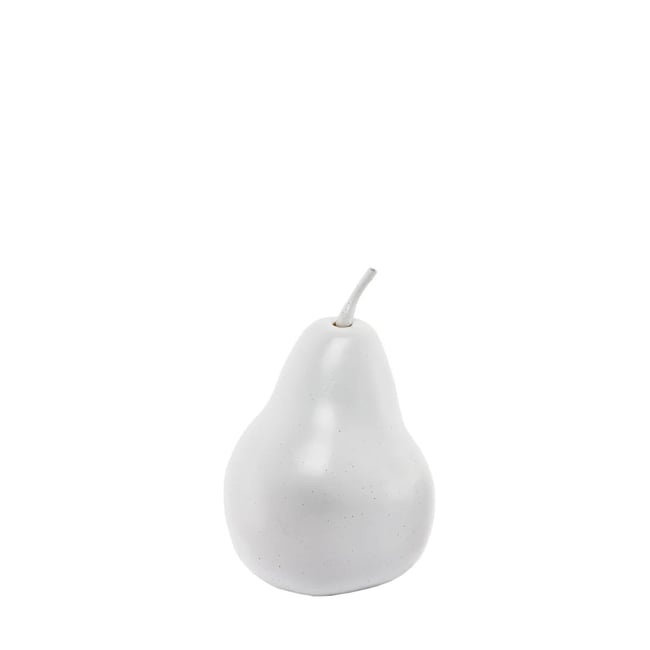 Poire décorative en mousse H10 Couleur blanc <span itemprop=