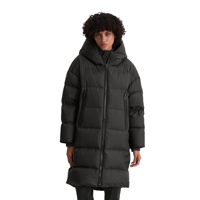 Doudoune à capuche relaxed en polyester recyclé hydrofuge noir <span itemprop=