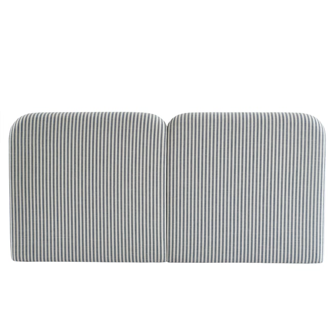 Tête de lit en tissu LOUISON Couleur bleu et blanc <span itemprop=