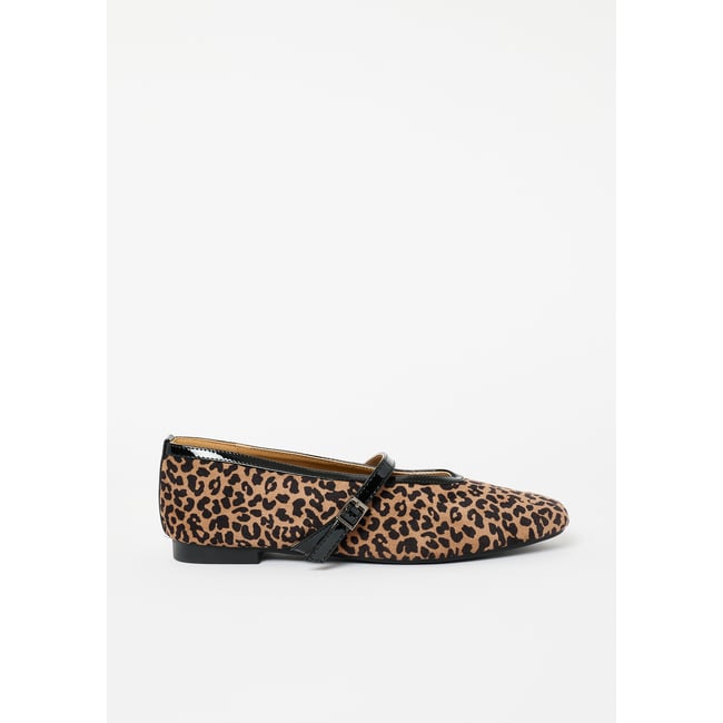 Ballerines imprimé léopard camel beige <span itemprop=