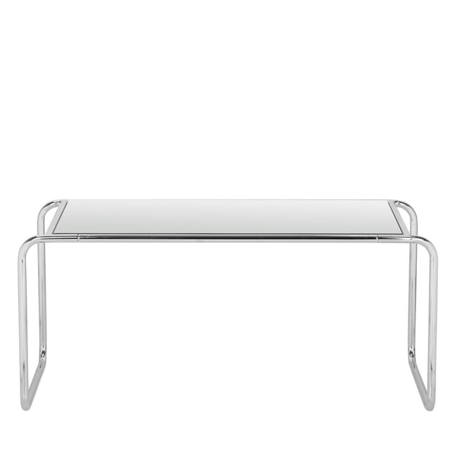 Table basse en miroir pieds chrome L80cm- RIKA Couleur transparent <span itemprop=