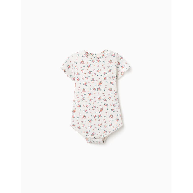 Body côtelé avec motif floral beige clair <span itemprop=