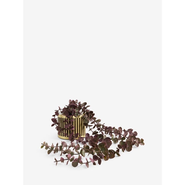 Pot en métal doré avec plante artificielle Couleur violet <span itemprop=