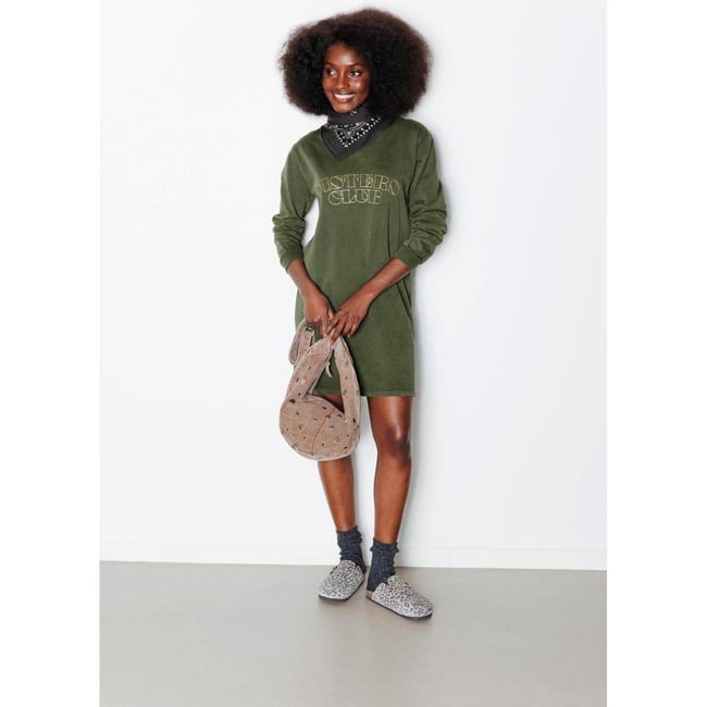Robe en jersey Sisters Club kaki <span itemprop=