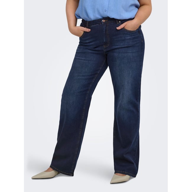 Jean À Jambe Large dark blue denim <span itemprop=