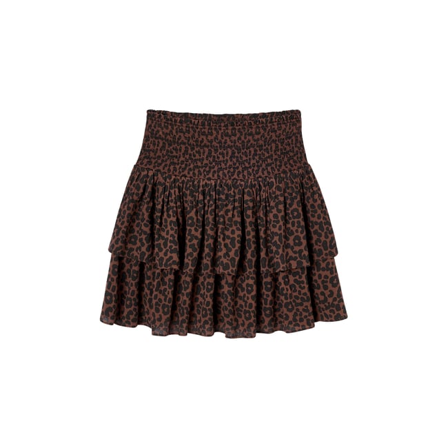 Jupe volantée chocolat <span itemprop=