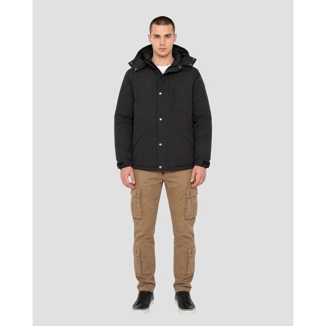 Doudoune à capuche noir <span itemprop=