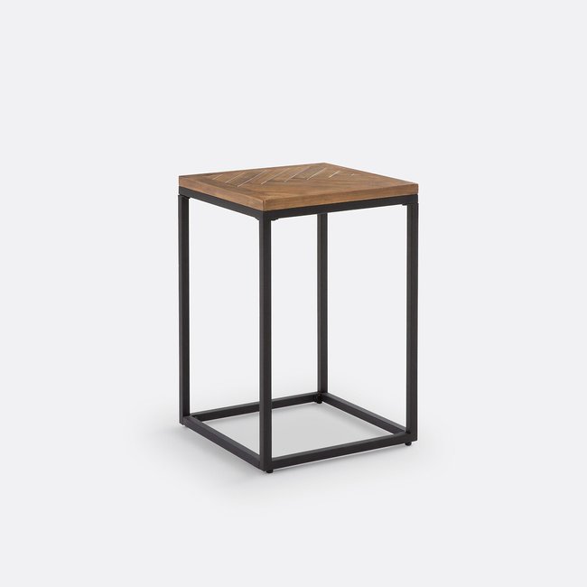 Nottingham Pine & Metal Side Table, polished pine, LA REDOUTE INTERIEURS