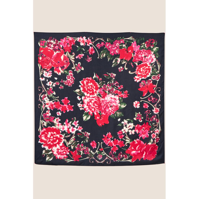 Foulard satiné bleu foncé <span itemprop=