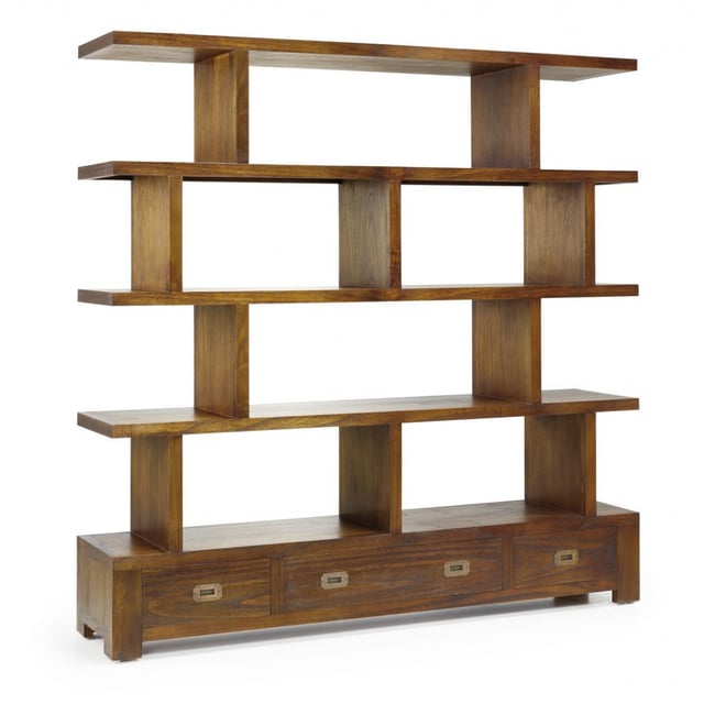 Bibliothèque 3 tiroirs bronze - ONÉLINE Couleur marron <span itemprop=
