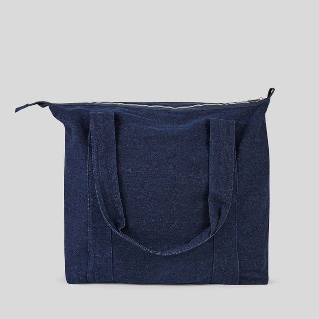 Cabas denim en coton bio marine Monoprix La Redoute