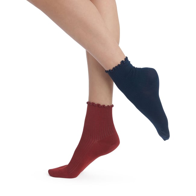 Lot de 2 paires de chaussettes MODAL STYLE  bordeaux/marine <span itemprop=