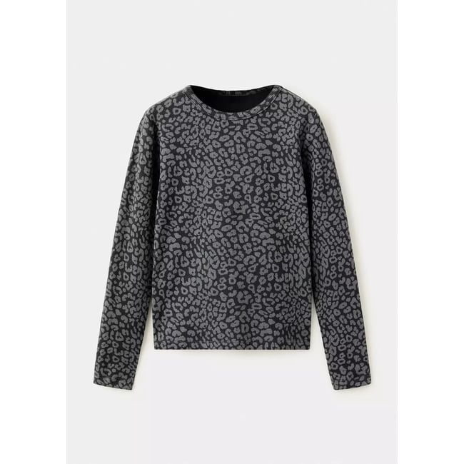 T-shirt imprimé animal gris anthracite <span itemprop=