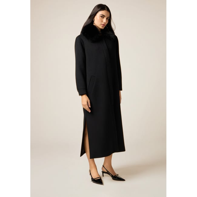 Manteau long noir <span itemprop=