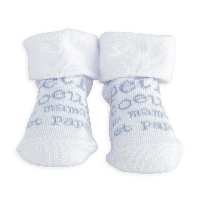 Chaussettes pour bébé - petit coeur blanco <span itemprop=