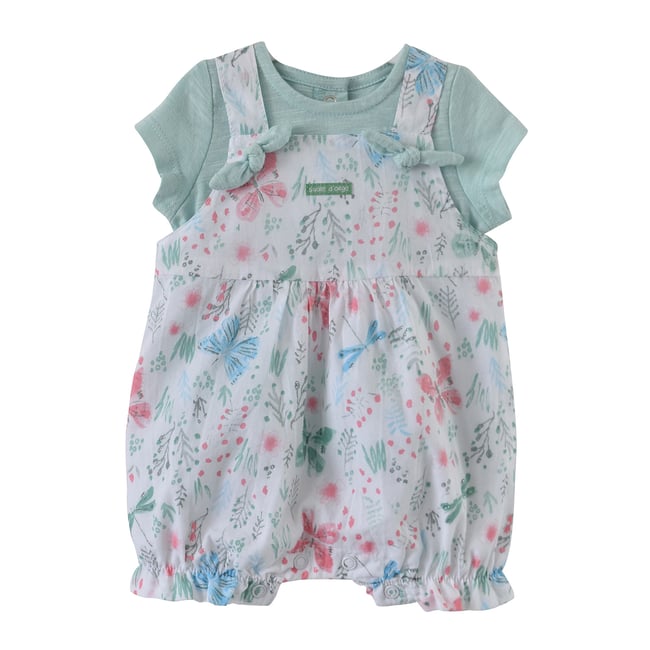 Tee shirt et salopette voile ewa vert <span itemprop=