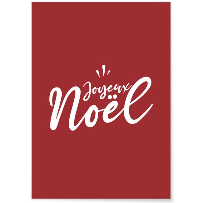 Affiche Joyeux Noël 2 Couleur blanc <span itemprop=