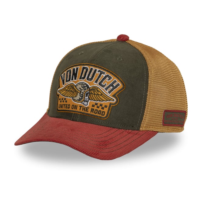 Casquette Trucker S-CURVED rouge/orange/kaki foncé/moutarde <span itemprop=